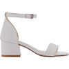 Sandal Strap Heels, Pearl White - Flats - 2