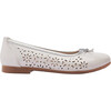 Floral Perforated Flats, White - Flats - 2