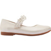 Glossy Flower Flats, Pearl White - Flats - 2