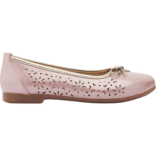 Floral Perforated Flats, Pink - Flats - 2