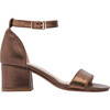 Copper Sandal Strap Heels, Bronze - Flats - 2 - thumbnail