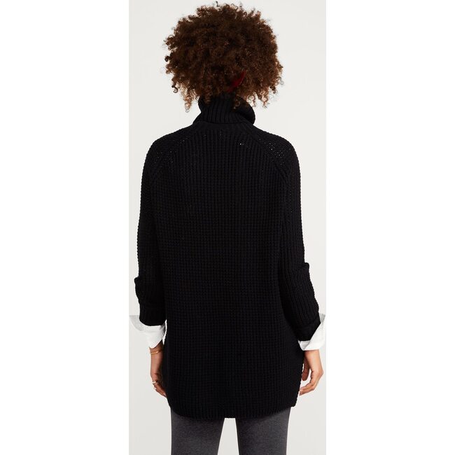 The Women's Waffle Turtleneck, Black - Sweaters - 4