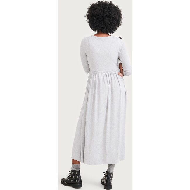 The Women's Softest Rib Nursing Dress, Heather Grey - Dresses - 5