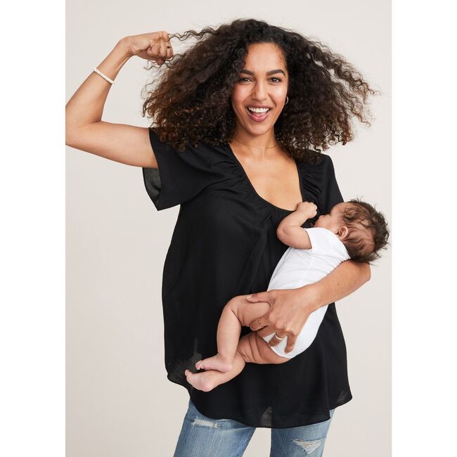 The Women's Secret Nursing Top, Black - Blouses - 6