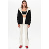 Women's Lynx French Terry Sherpa Hoodie, Black/Vintage White - Jackets - 4