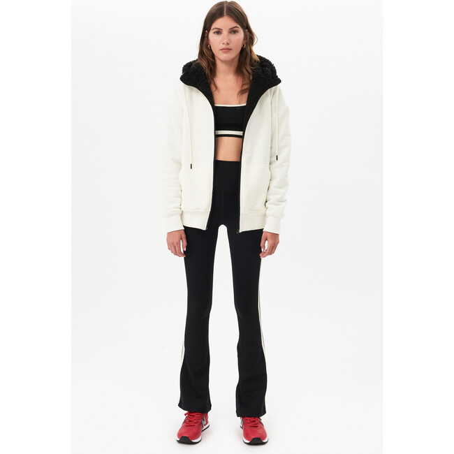 Women's Lynx French Terry Sherpa Hoodie,Vintage White/Black - Jackets - 4