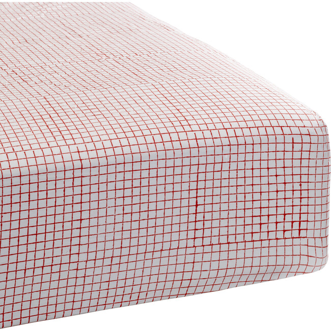 Archie Fitted Sheet, Jolly Red