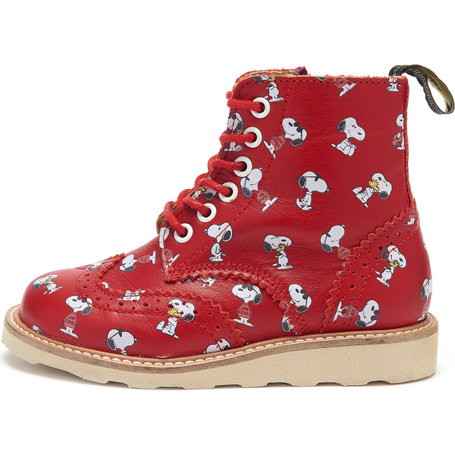 Sidney Brogue Boot Snoopy Red Printed Leather