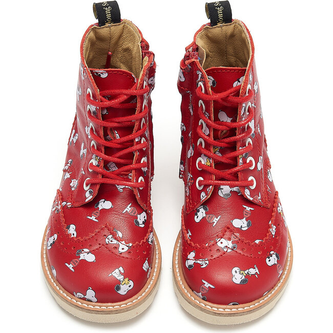 Sidney Brogue Boot Snoopy Red Printed Leather - Boots - 3