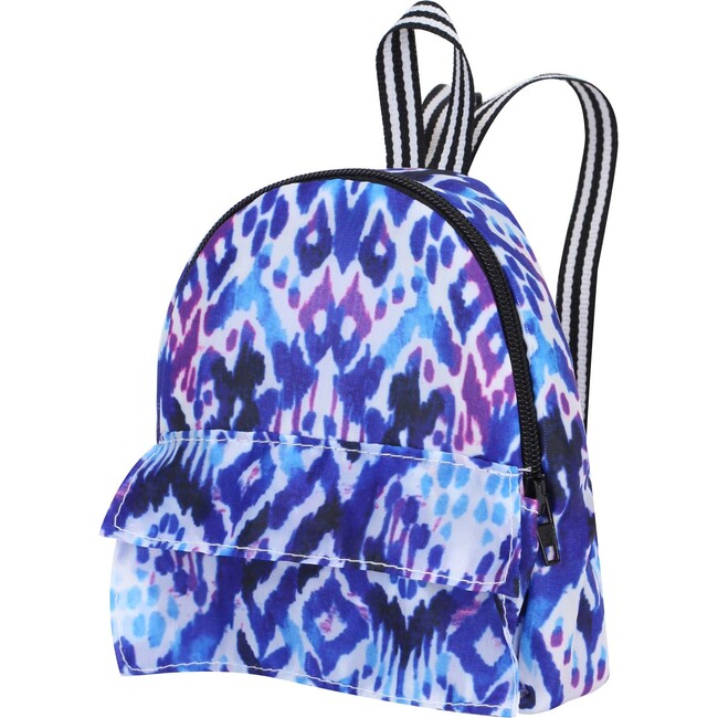 18" Doll, Print Nylon Backpack, Blue - Doll Accessories - 1