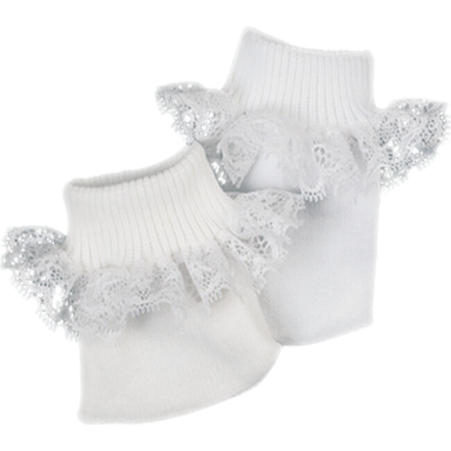 18" Doll, Lace Ankle Socks, White
