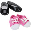 14.5" Doll, Ballet Flat &  Sneaker Shoe Set, Black - Doll Accessories - 1 - thumbnail