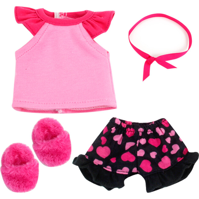 14.5" Doll, Pajama Set, Hot Pink