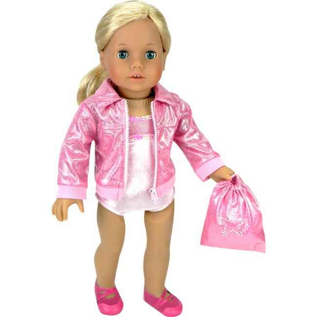 18" Doll, Gymnastics Leotard & Nylon Jacket, Pink
