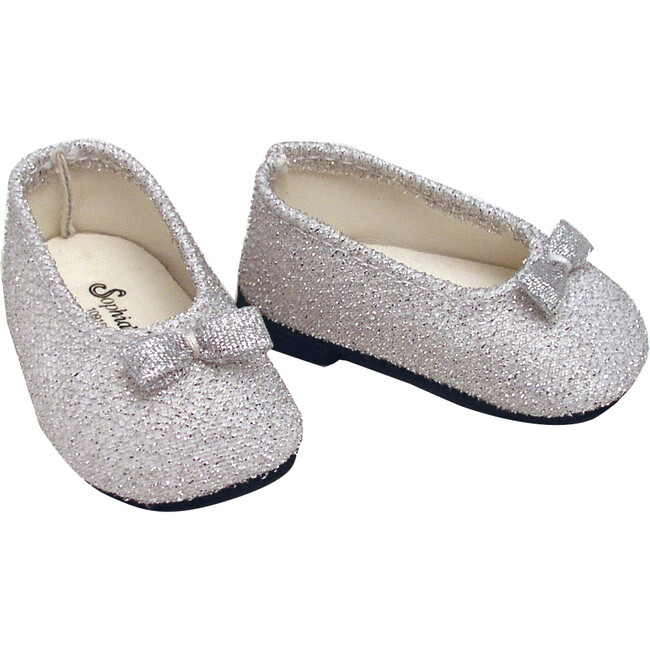 18" Doll, Glitter Shoes, Silver - Doll Accessories - 1
