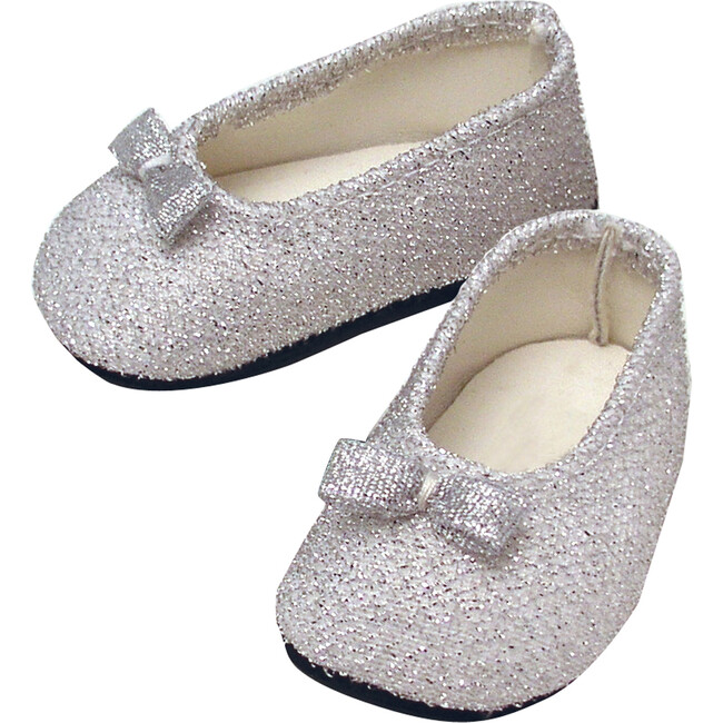 18" Doll, Glitter Shoes, Silver - Doll Accessories - 3