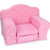 18" Doll, Polka Dot Pull Out Chair Single Bed, Light Pink - Doll Accessories - 1 - thumbnail