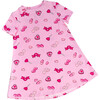 Sweet Hearts Short Sleeve Lounge Dress, Pink - Pajamas - 1 - thumbnail