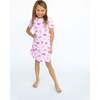 Sweet Hearts Short Sleeve Lounge Dress, Pink - Pajamas - 3