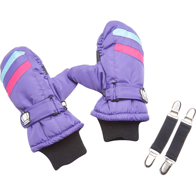 Mittens With Stainless Steel Connectors, Purple