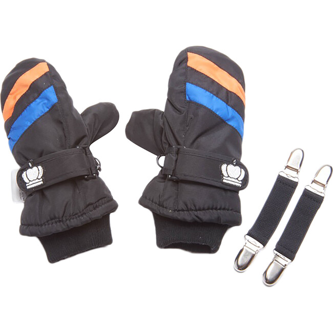 Mittens With Stainless Steel Connectors, Black - Gloves - 1 - zoom