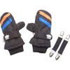 Mittens With Stainless Steel Connectors, Black - Gloves - 1 - thumbnail