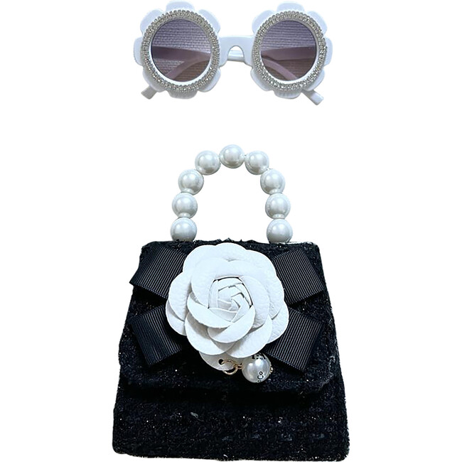 Peony Purse And Classy Lady Sunglasses, Black - Bags - 1