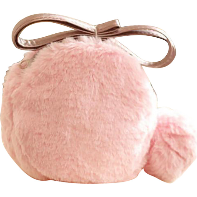 Furry Pom Pom Purse, Pink