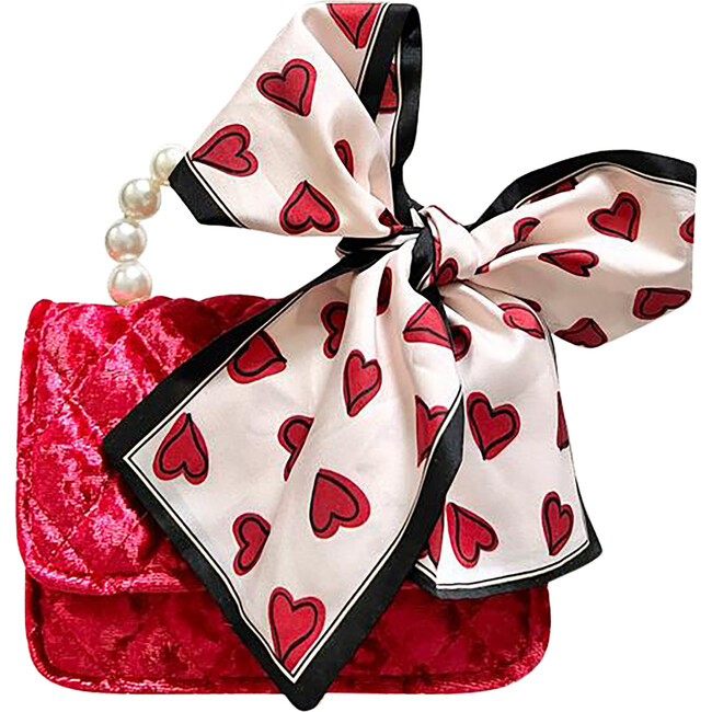 Purse with Heart Scarf, Red