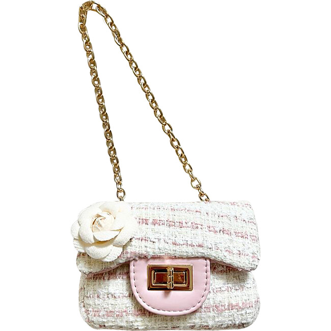 Little Lady Purse With Peony, White and Pink