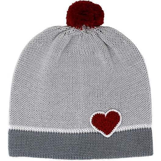 Valentine Baby Hat, Grey/Red