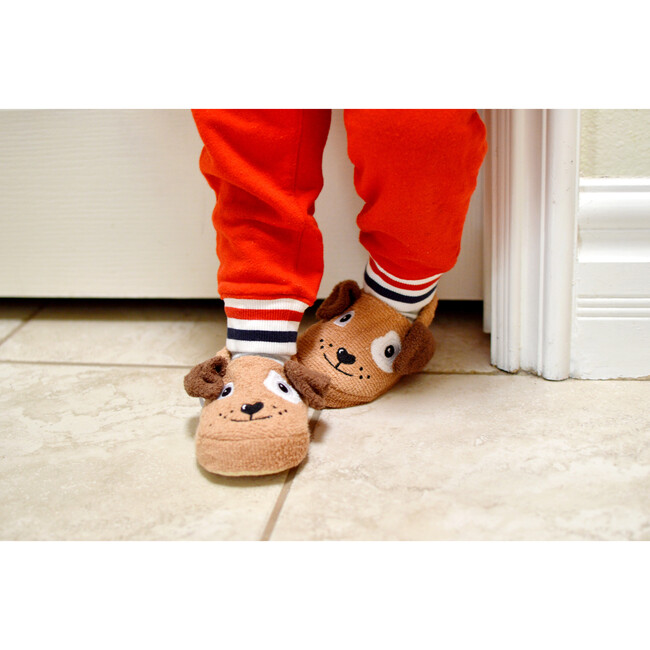 Dog Slippers, Brown - Slippers - 3