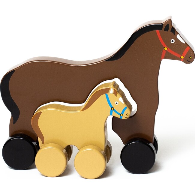 Mommy and Baby Rolling Toy, Horse - Push & Pull - 1