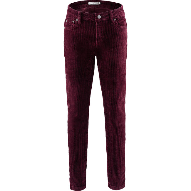 Diane Basic Mid Rise Skinny Corduroy With Ankle Zip, Wine