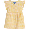 Lucy Ruffle Top, Marigold Check - Shirts - 1 - thumbnail