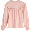 Zoe Ruffle Top, Blush - Shirts - 1 - thumbnail