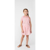 Stella Short Sleeve Pleated Collar Top, Pink Strawberries - Shirts - 2