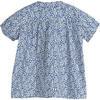 Stella Short Sleeve Pleated Collar Top, Blue Ditsy Floral - Shirts - 3