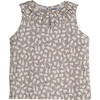Maisie Ruffle Collar Top, Grey Scattered Bunnies - Shirts - 1 - thumbnail