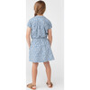 Stella Short Sleeve Pleated Collar Top, Blue Ditsy Floral - Shirts - 4