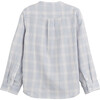Finn Collarless Button-Down, Light Blue Check - Shirts - 2