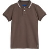 James Polo Shirt, Dusty Olive with Pink Trim - Shirts - 1 - thumbnail