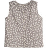 Maisie Ruffle Collar Top, Grey Scattered Bunnies - Shirts - 3