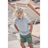 James Polo Shirt, Sky Blue with Green Trim - Shirts - 2