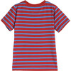 Avery Striped Pocket Tee, Red & Ocean Blue Stripe - Shirts - 3