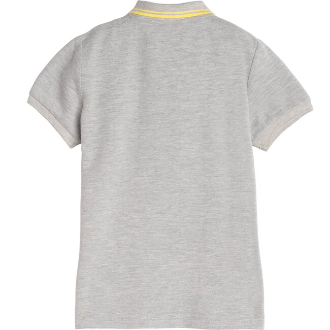 James Polo Shirt, Grey with Yellow Trim - Shirts - 3