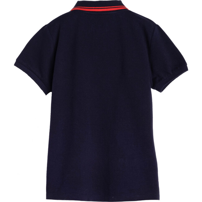 James Polo Shirt, Navy with Red Trim - Shirts - 3