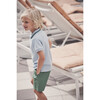 James Polo Shirt, Sky Blue with Green Trim - Shirts - 4