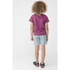 Avery Striped Pocket Tee, Red & Ocean Blue Stripe - Shirts - 4