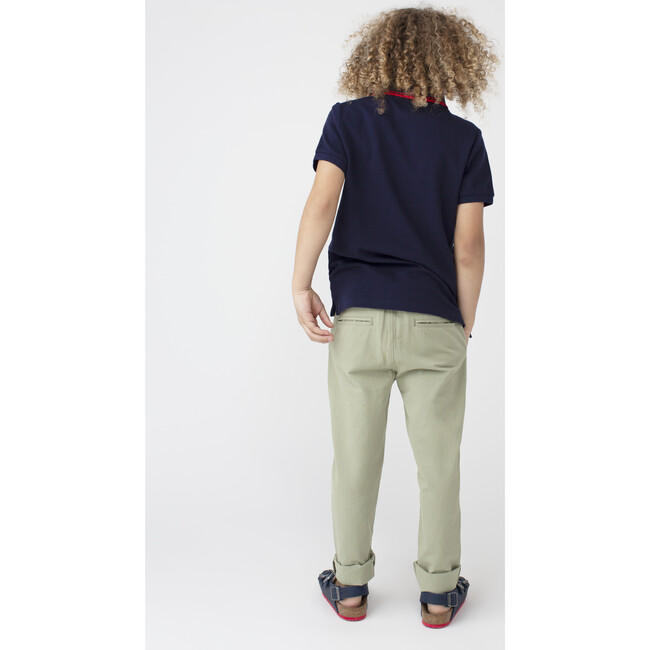 James Polo Shirt, Navy with Red Trim - Maison Me Tops | Maisonette